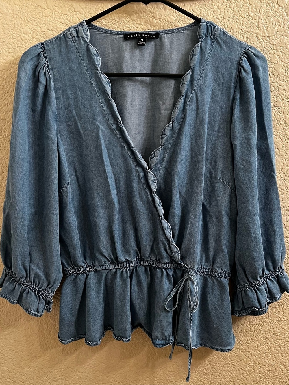 Haute Monde Blue Peplum Blouse